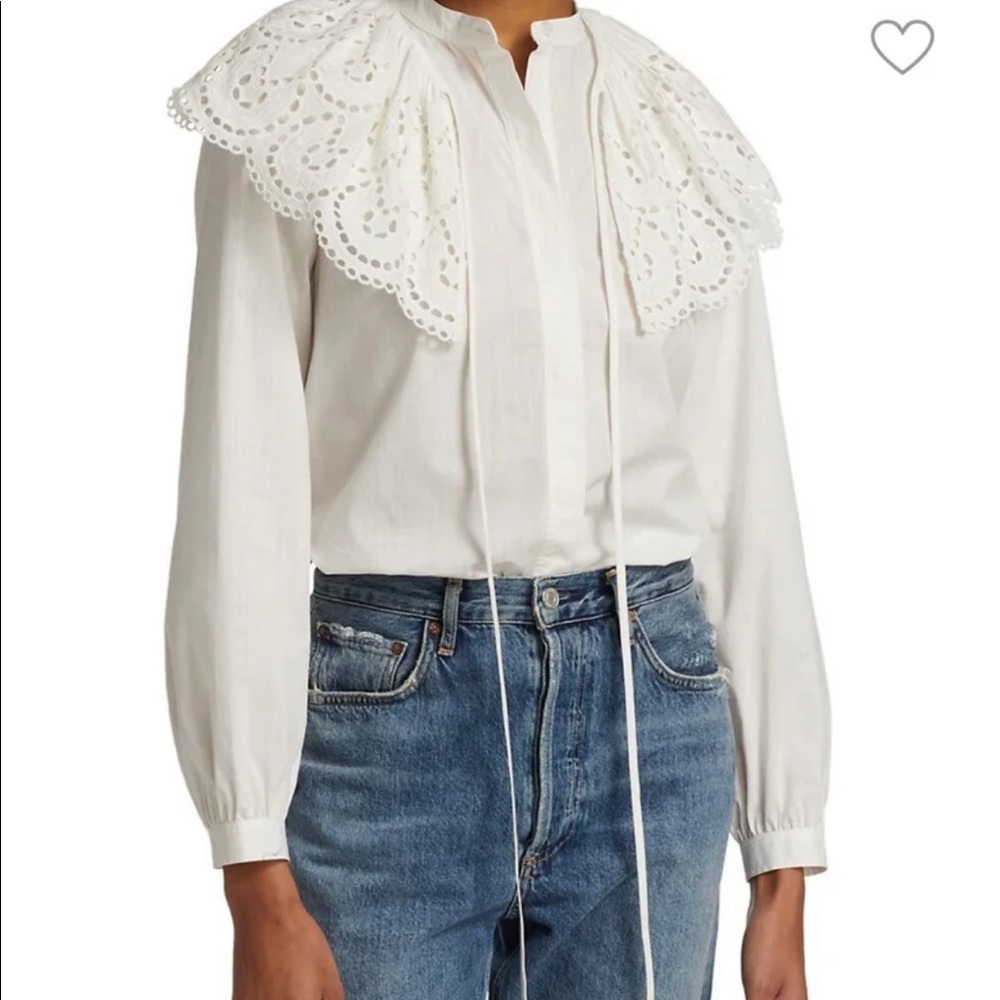 COPY - Rebecca Taylor Valerie Eyelet Blouse size XL